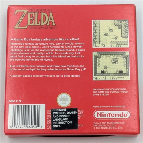 The Legend of Zelda Links Awakening - Komplet I Kasse - (EUR) - Gameboy Original (B Grade) (Genbrug)
